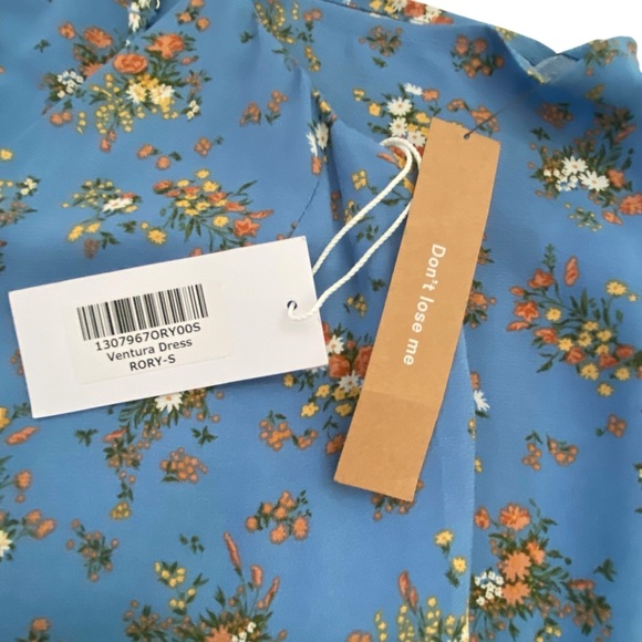Reformation NWT Ventura Rory Blue w/ Flowers True Mini Slip Dress SZ Small - Picture 14 of 16